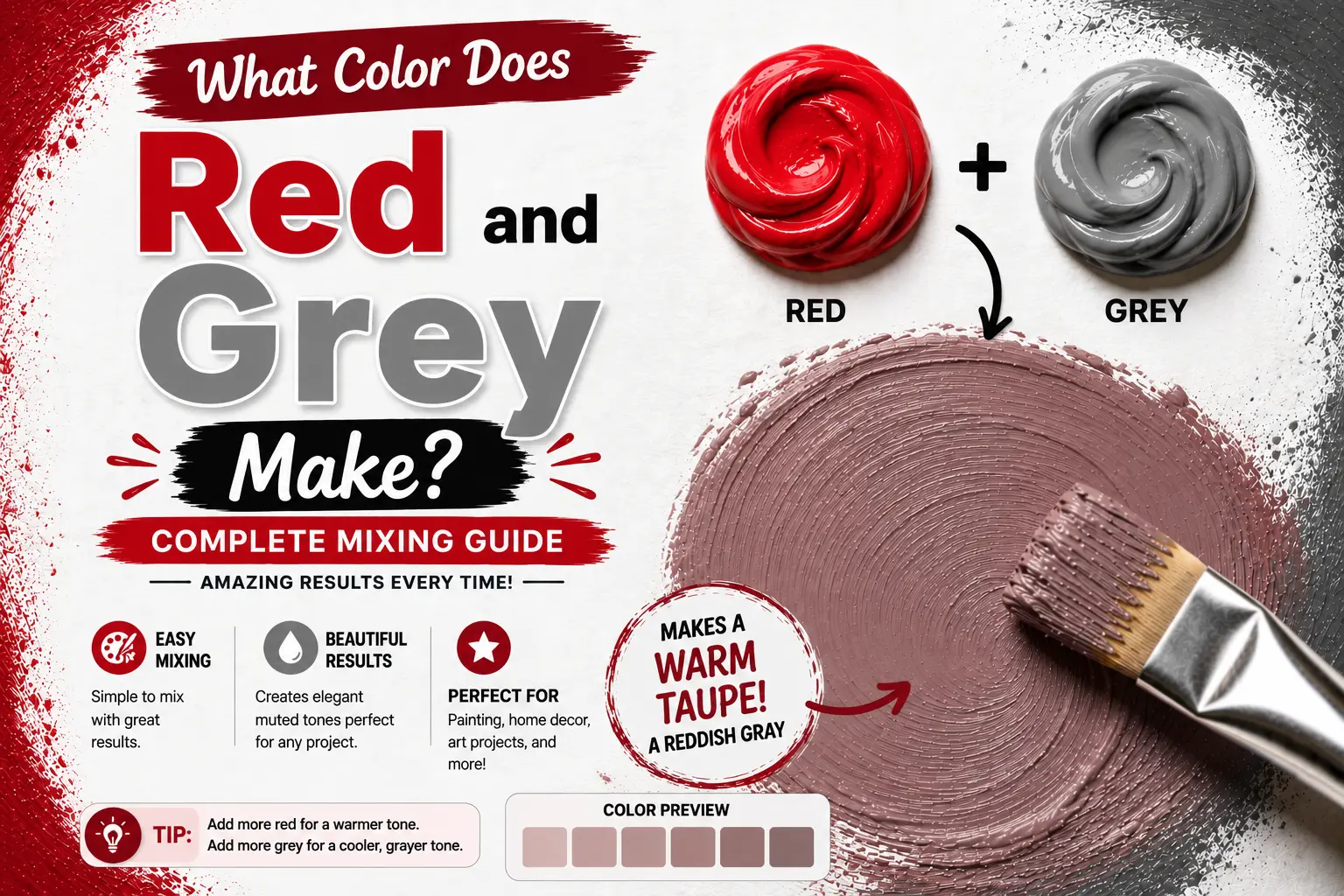 What Color Does Red and Grey Make? Complete Mixing Guide