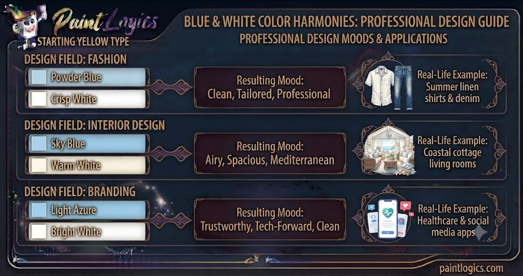 Color mixing chart showing the ratios of combining physical blue and white paint to create ice blue, baby blue, sky blue, and powder blue.