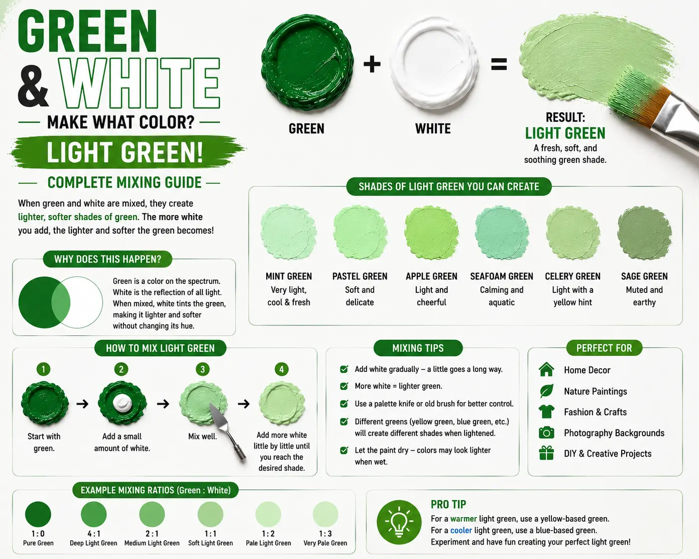 Green and White Make What Color? Light Green Mixing Guide