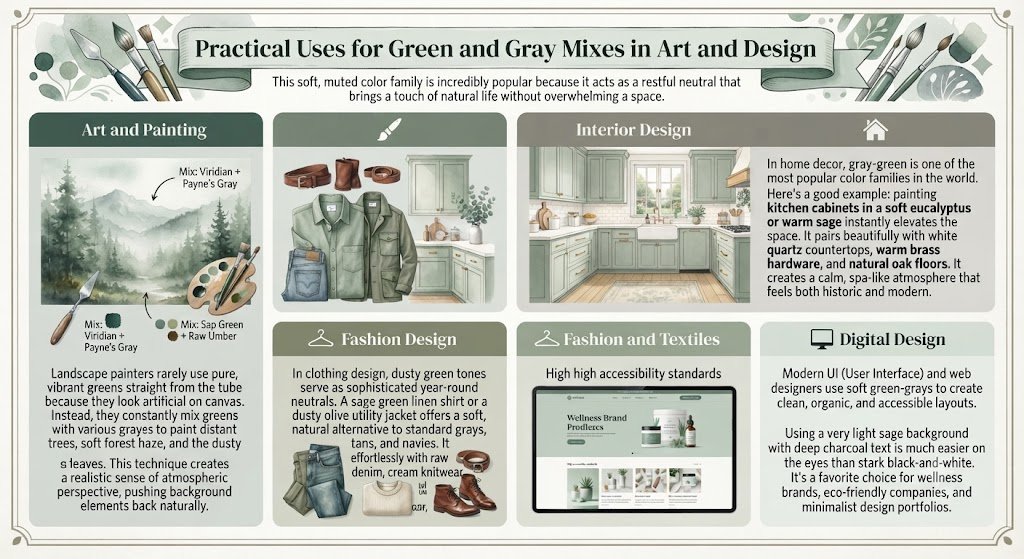 Practical Uses for Green and Gray Mixes in Art and Design