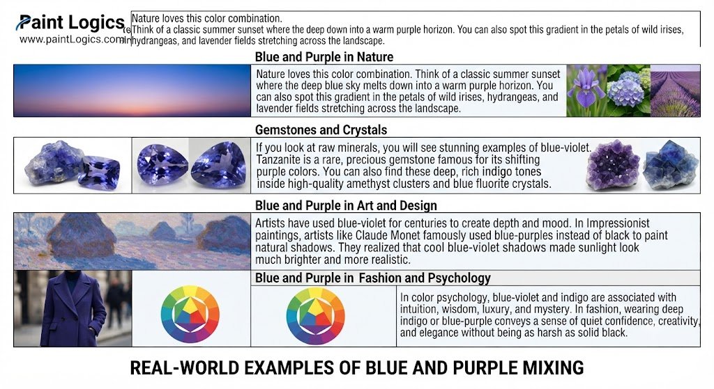 Real-World Examples of Blue and Purple Mixing