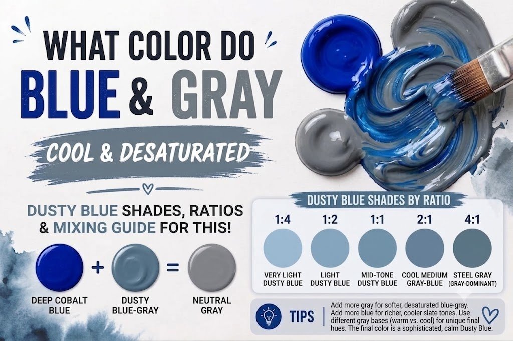 What Color Do Blue and Gray Make? Complete Mixing Chart & Shades