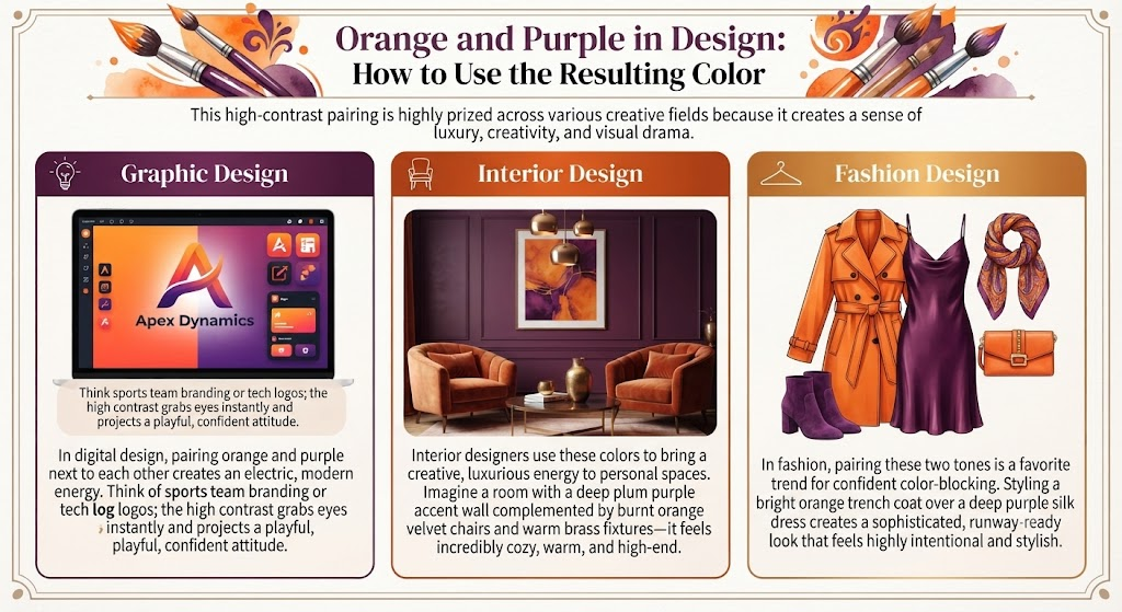 Orange and Purple in Design: How to Use the Resulting Color