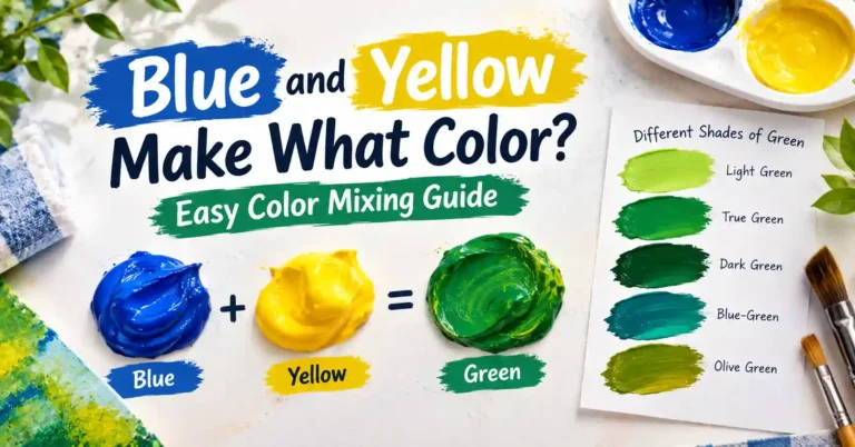 Blue and yellow paint mixed to create green color