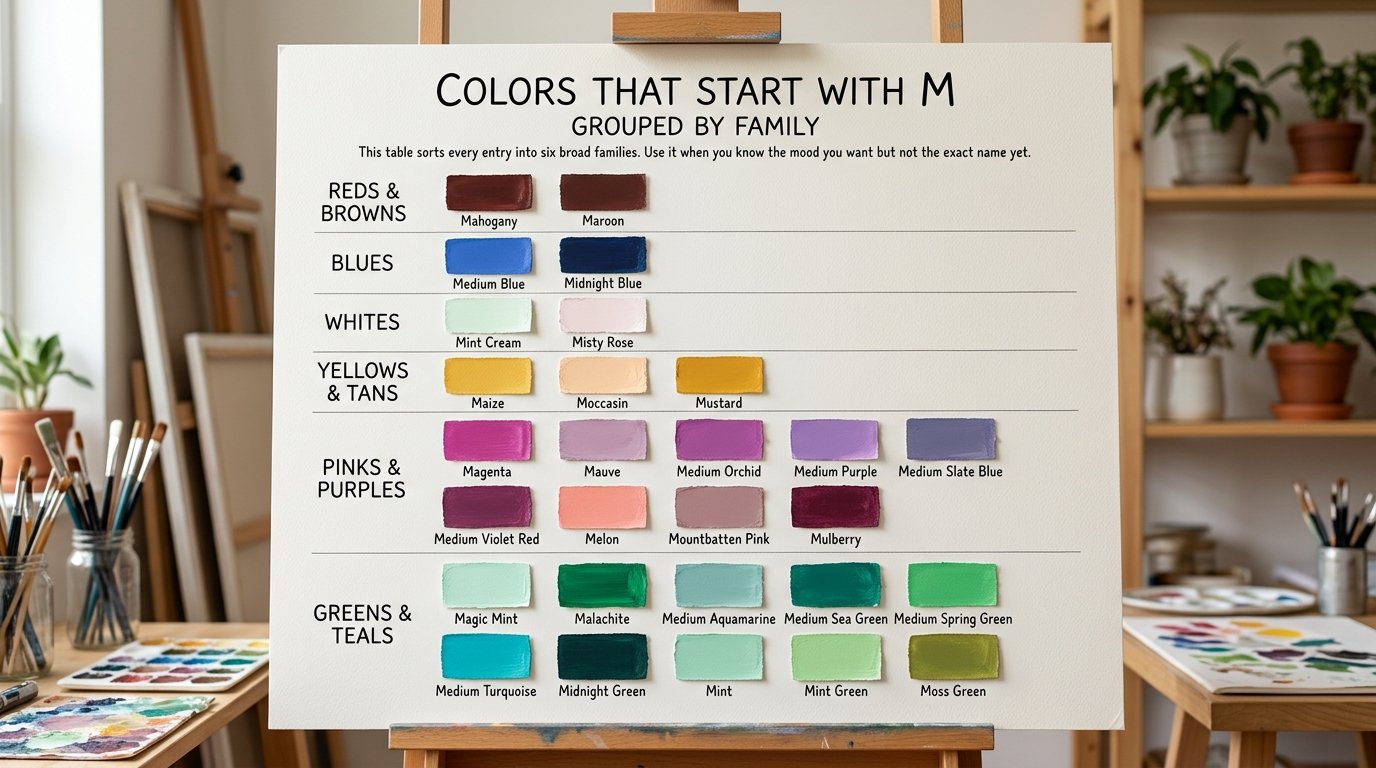 28 Colors That Start With M