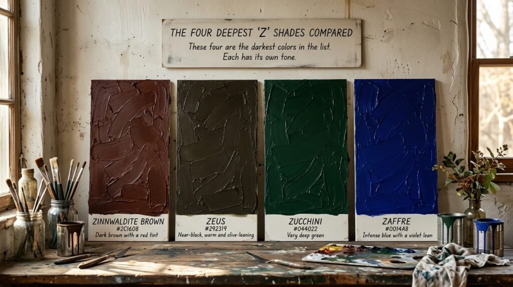 The Four Deepest Z Shades Compared