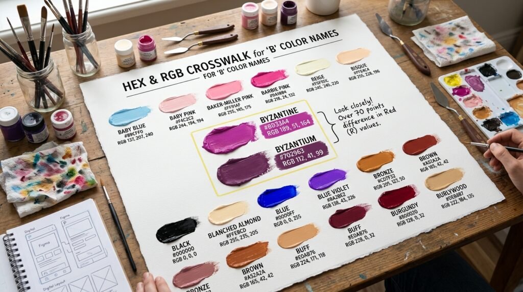 Hex and RGB Crosswalk Color