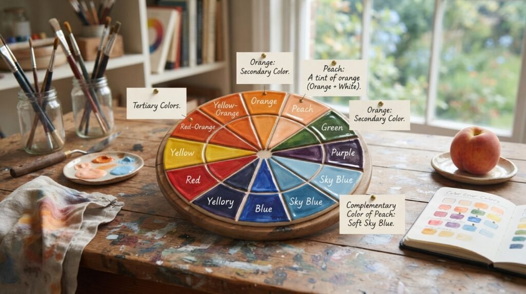 Where Peach Sits on the Color Wheel