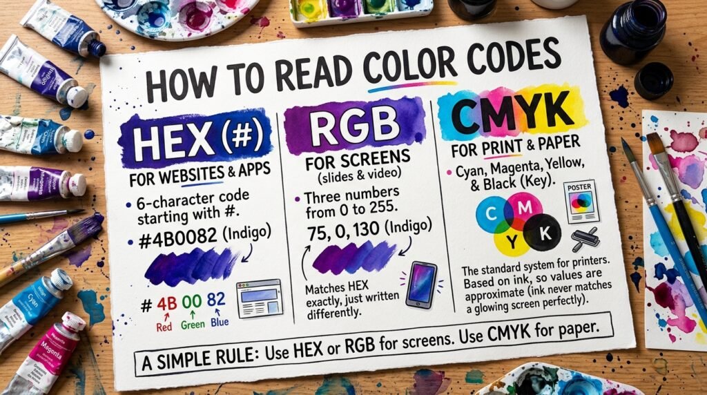 How to Read Hex, RGB, and CMYK Codes