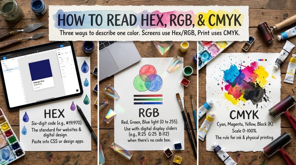 How to Read Hex, RGB, and CMYK Codes