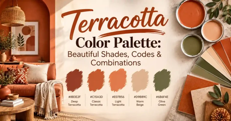 Terracotta color palette with beautiful shades, HEX codes, and color combinations