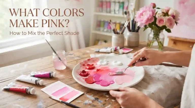 What colors make pink with paint mixing swatches and shades