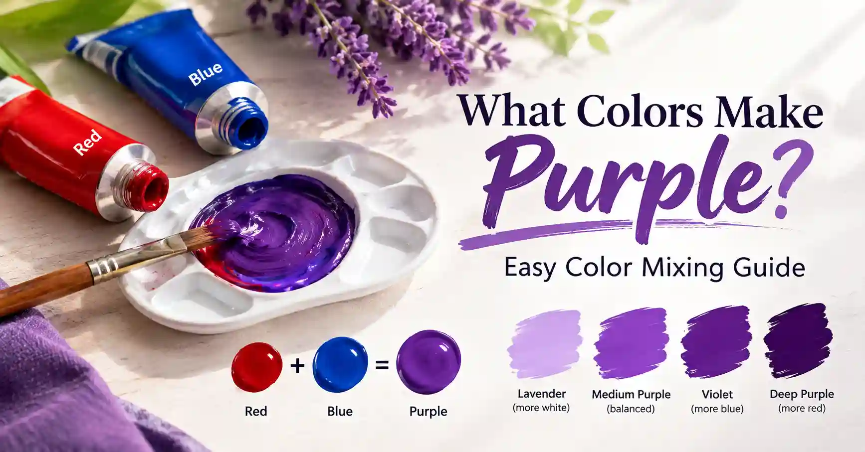 What colors make purple with an easy color mixing guide