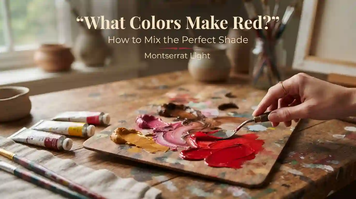 What colors make red with realistic paint mixing swatches